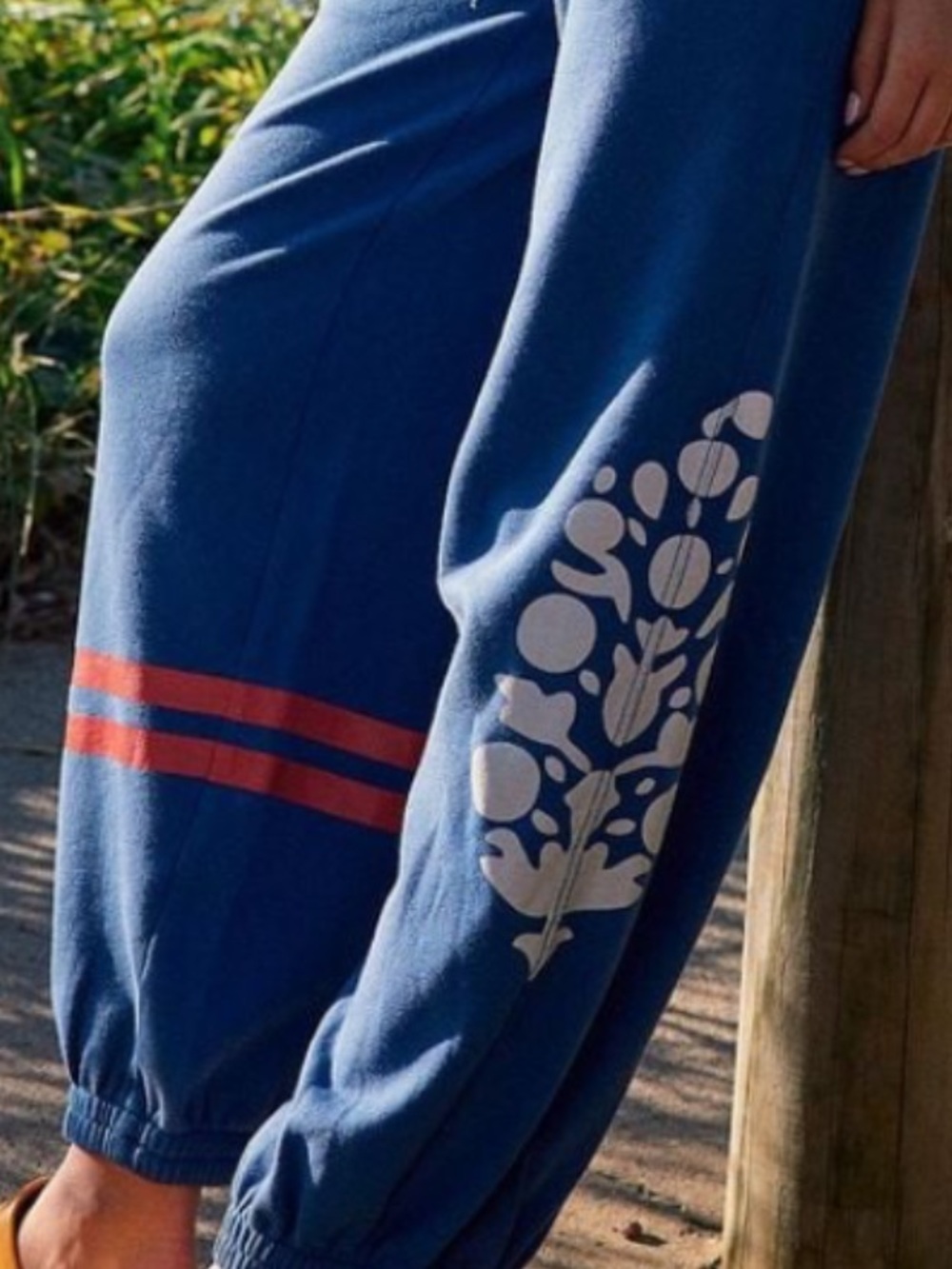 !!!NWT!!!! ALL STAR GRAPHIC LOGO PANTS IN COBALT/GRAPEFRUIT COMBO BY FREE PEOPLE